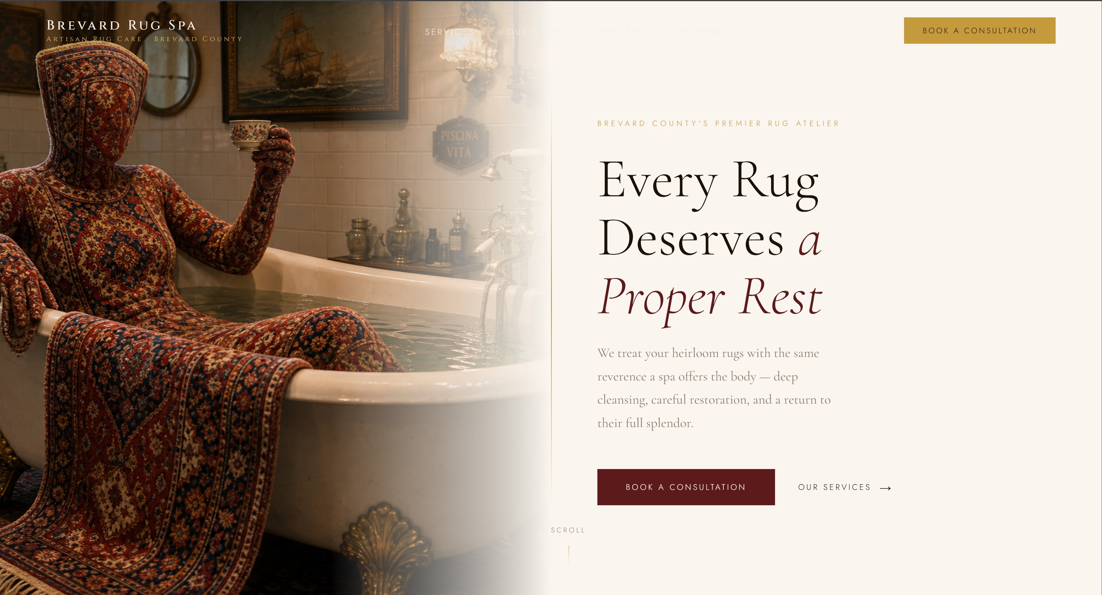 Brevard Rug Spa website preview