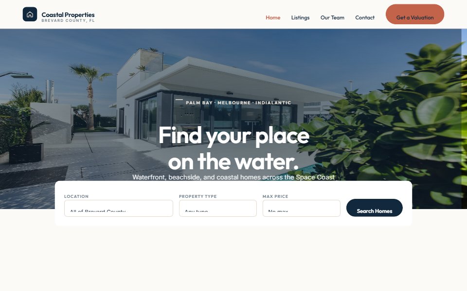 Coastal Properties FL website preview
