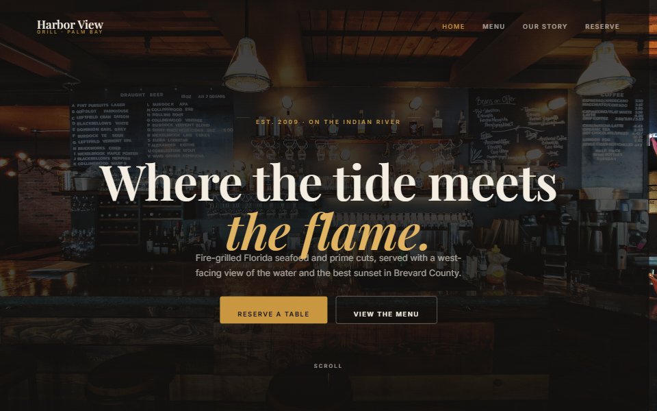 Harbor View Grill website preview